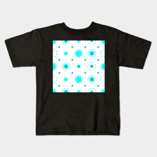 Suns and Dots Cyan on White Repeat 5748 Kids T-Shirt